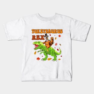 Turkeysaurus Rex Dab Turkey Dino Toddler Boys Thanksgiving Kids T-Shirt